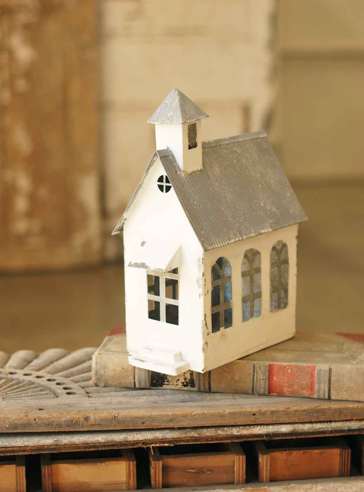 Metal Sunset Farm Church | 15" *