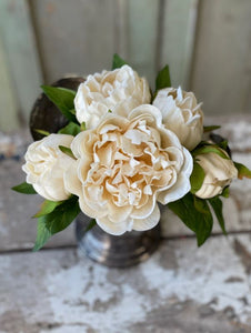 REAL TOUCH Floret Peony Bundle | 12" | Cream