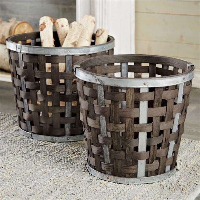 Woven Wood Hearth Baskets (2 sizes)