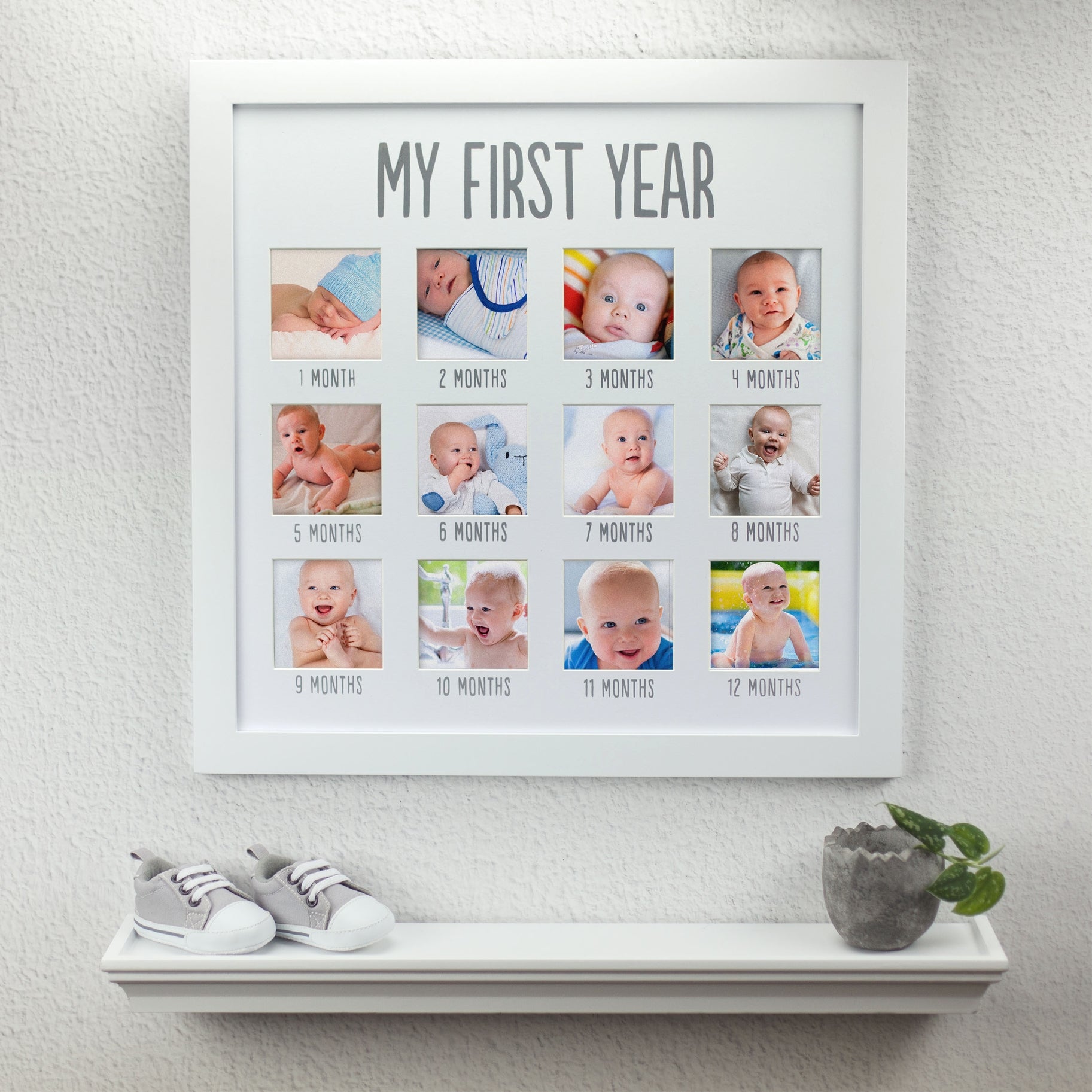 First Year Photo Frame, White