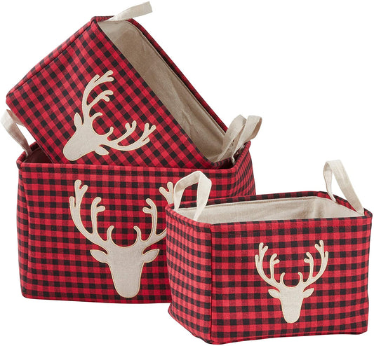 SET/3 BUFFALO RED BASKETS