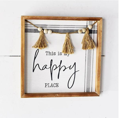 12" HAPPY PLACE BEAD SIGN