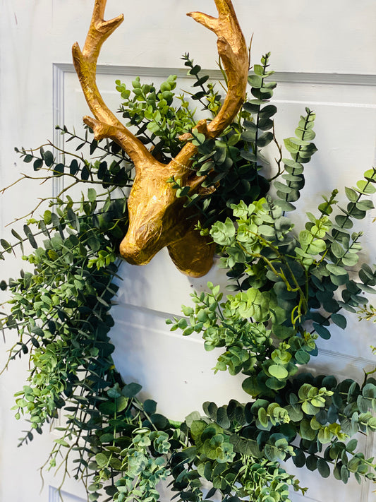 GOLDEN DEER WREATH HANGER