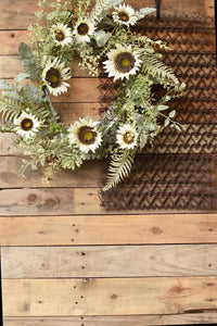 Sunwashed Succulent Sunflower Wreath | 24" *