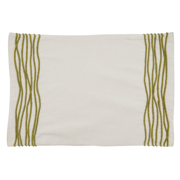 Cotton Placemats with Line Design - Chartreuse