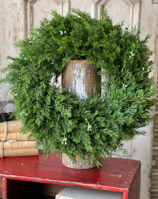 20" Dripping Cedar Wreath