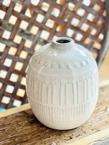 5.71' WHITE BOHO VASE *