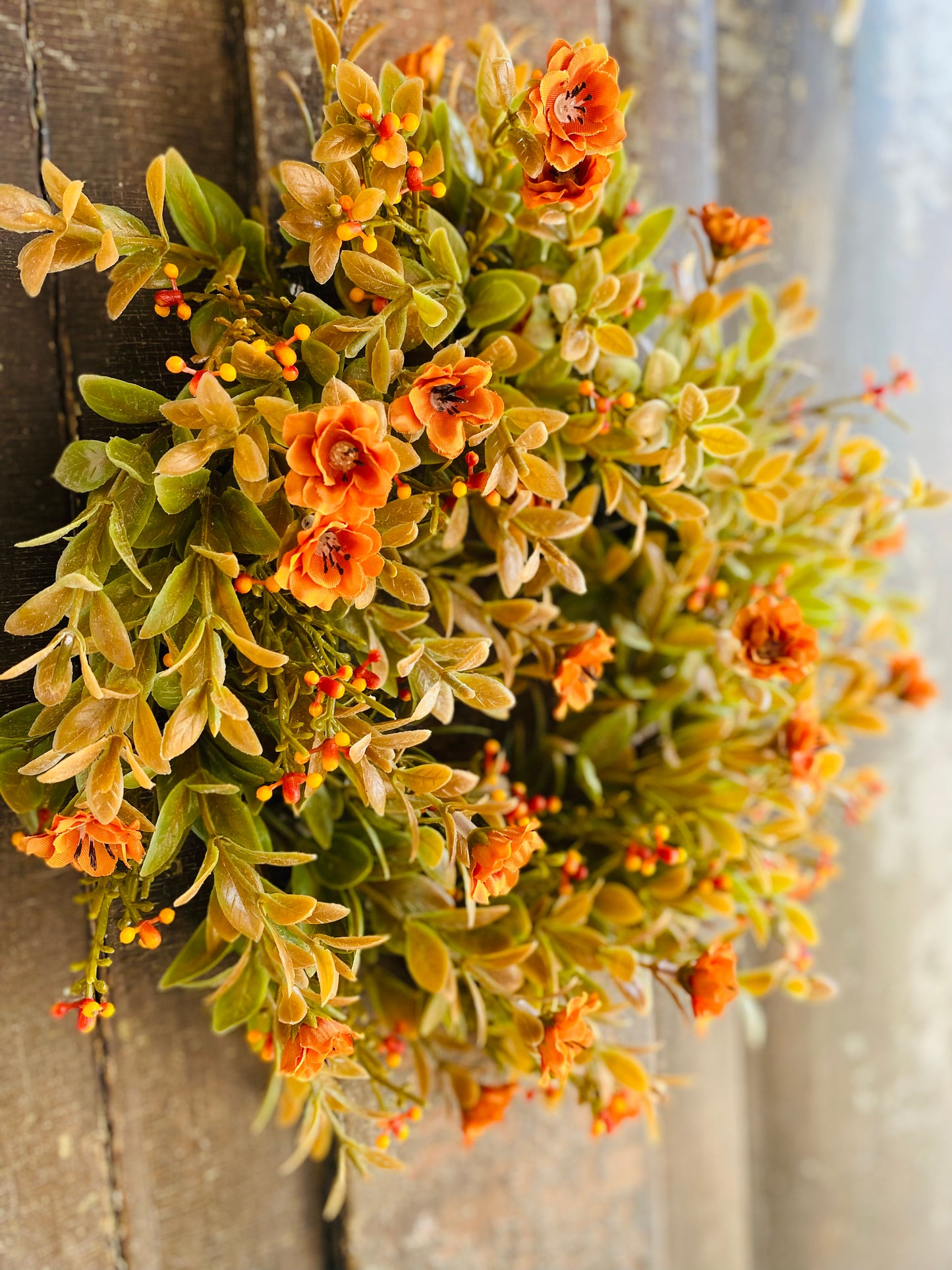 Autumn Rosette Candle Ring | Pumpkin | 11"