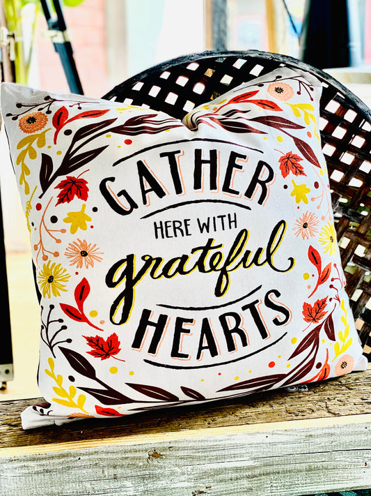 16" Gather Hearts Pillow