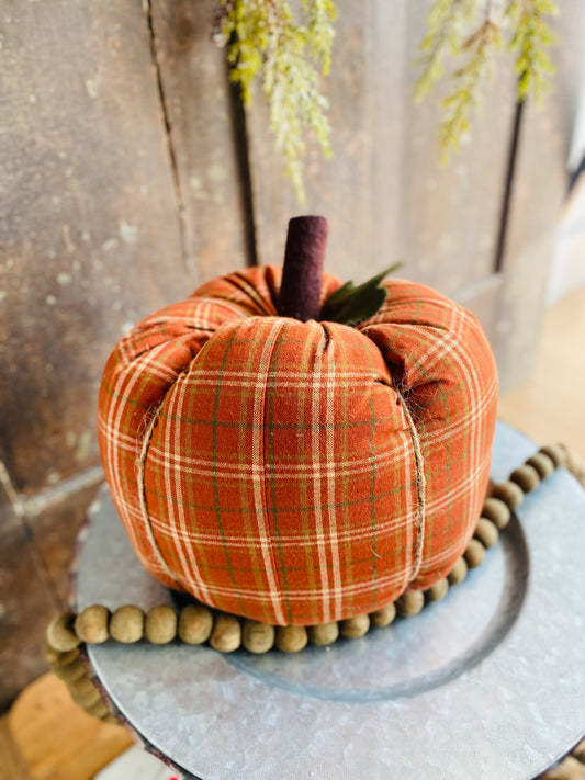 Stuffed Pumpkin Ornament 8" X 6" Heritage House Pumpkin Spice