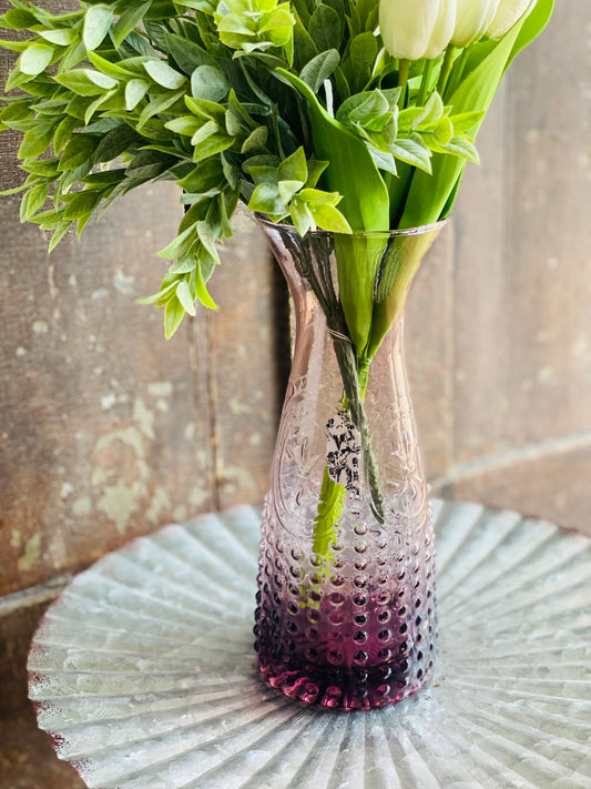 DOTTED PLUM GLASS VASE