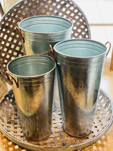 FRENCH FLOWER BUCKET/VASE  * 3 SIZES
