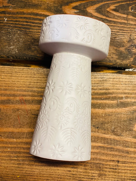 CERAMIC STAMPED CANDLESTICK HOLDER *