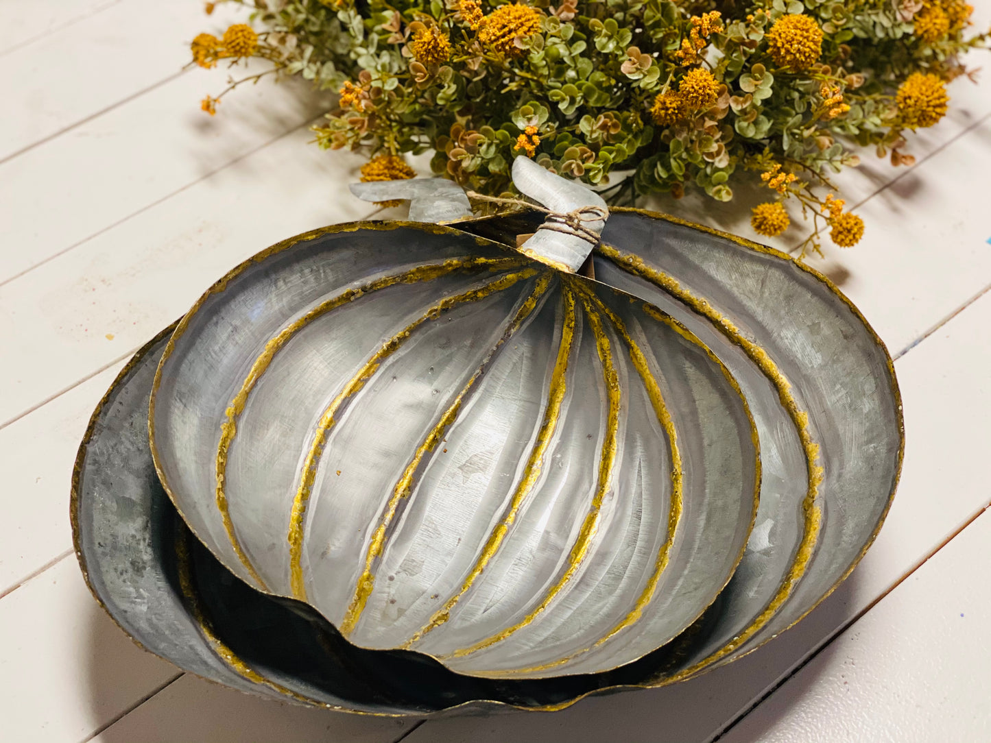 TIN PUMPKIN BOWL