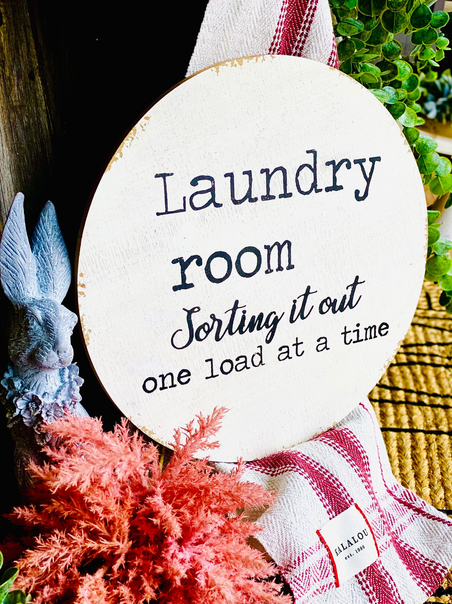 Wood Laundry Sorting Sign