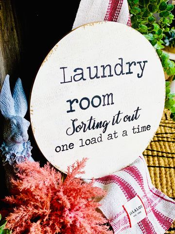 Wood Laundry Sorting Sign **