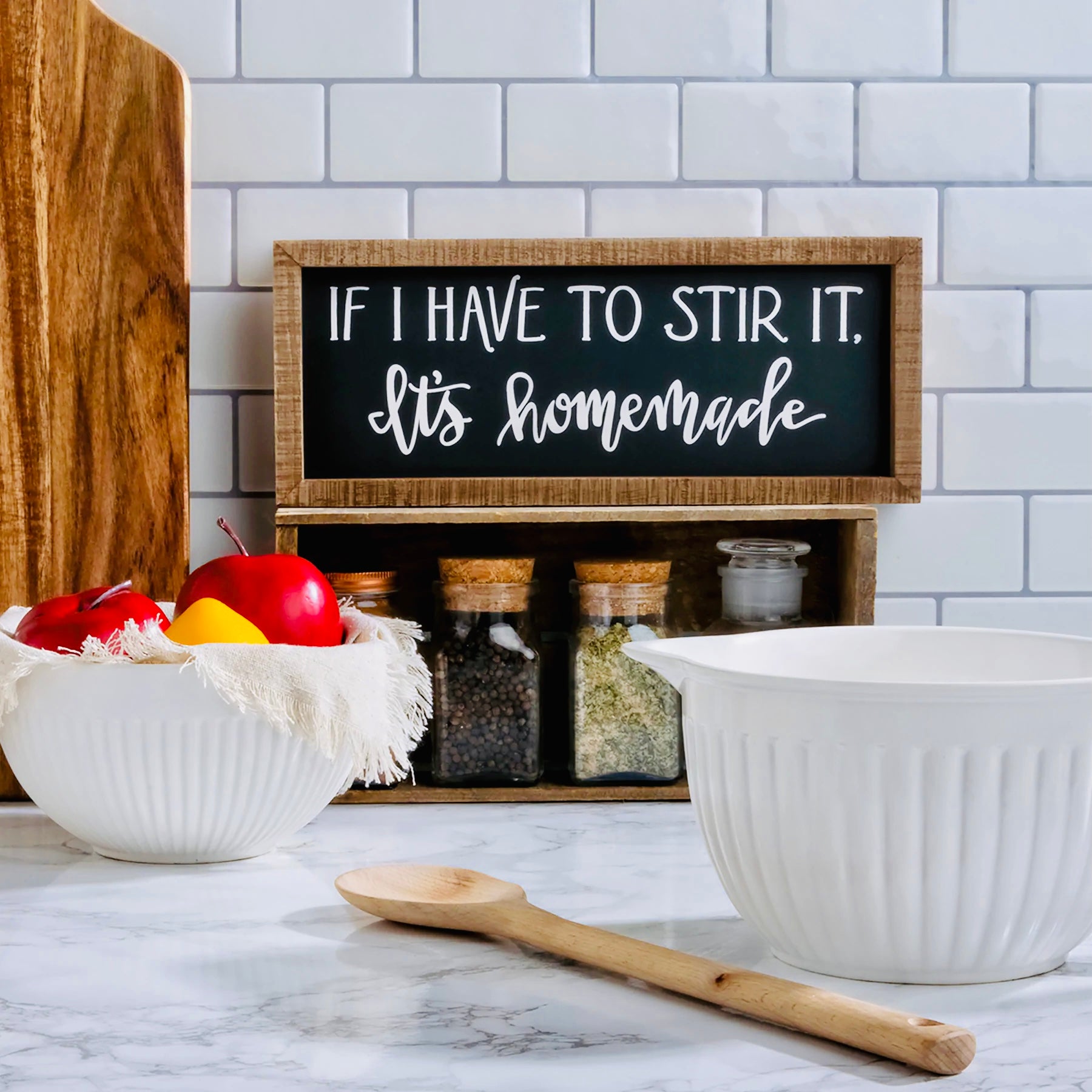 Inset Box Sign - If I Stir It It's Homemade *