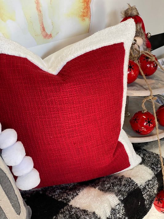 DOWN FILLED HOLIDAY SHERPA PILLOW 20"