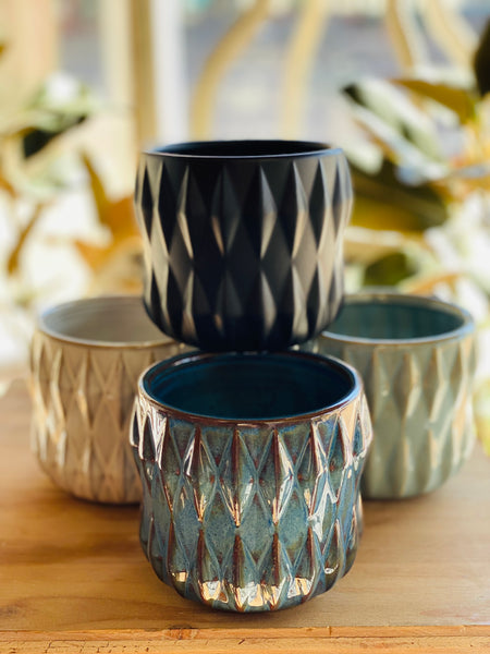 Ribbed Ceramic Planter