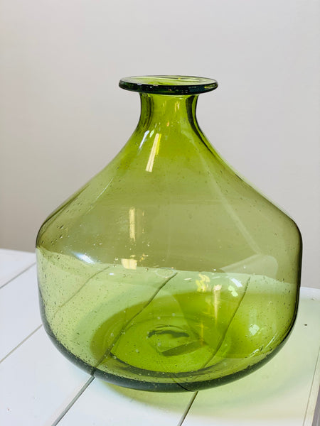 10" Bubble Glass Bottle Vase