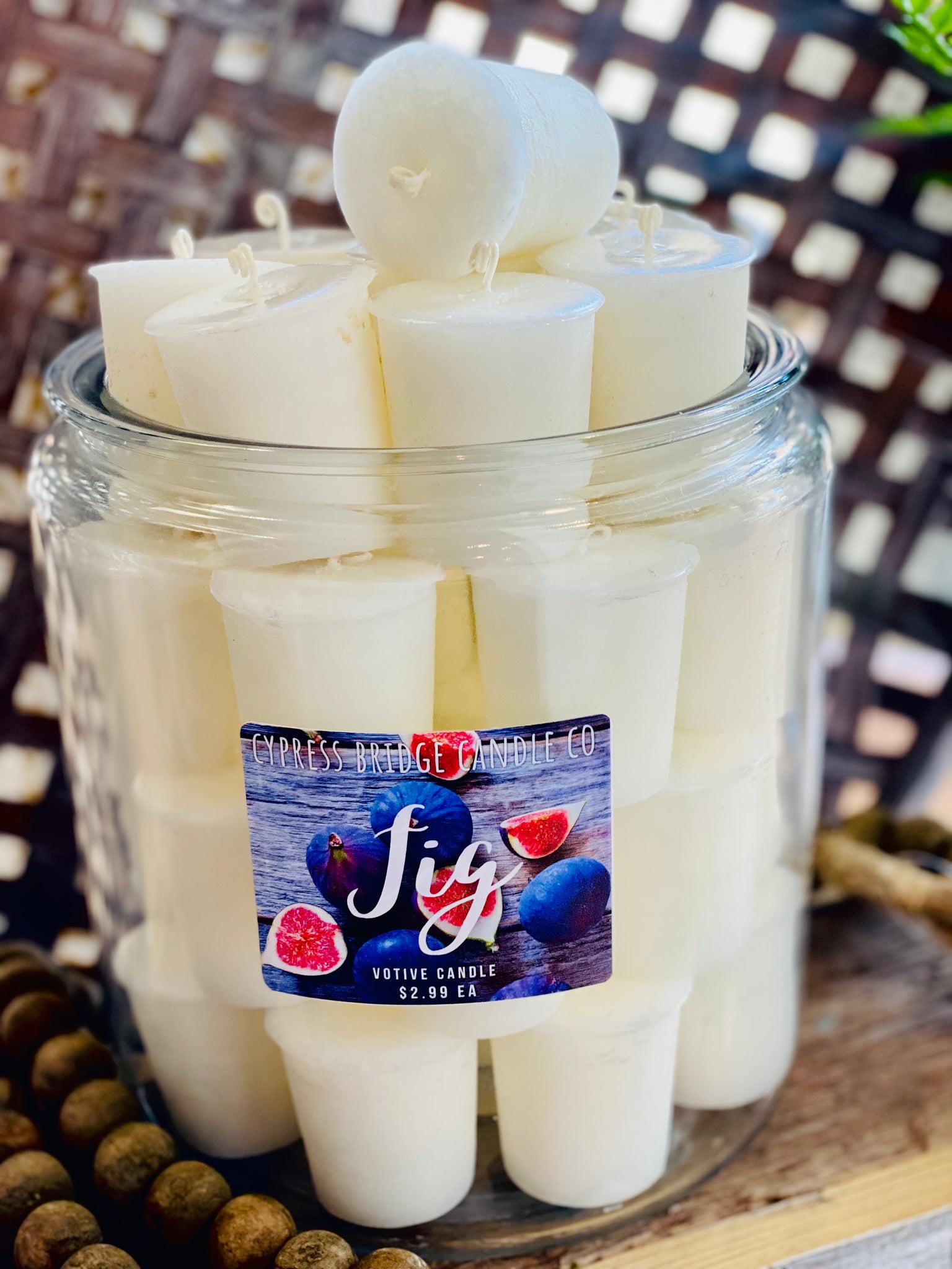 FIG Votive Candles - Set (6) or bakers dozen (13)