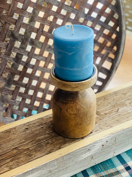 CHUNKY WOOD CANDLE STAND *