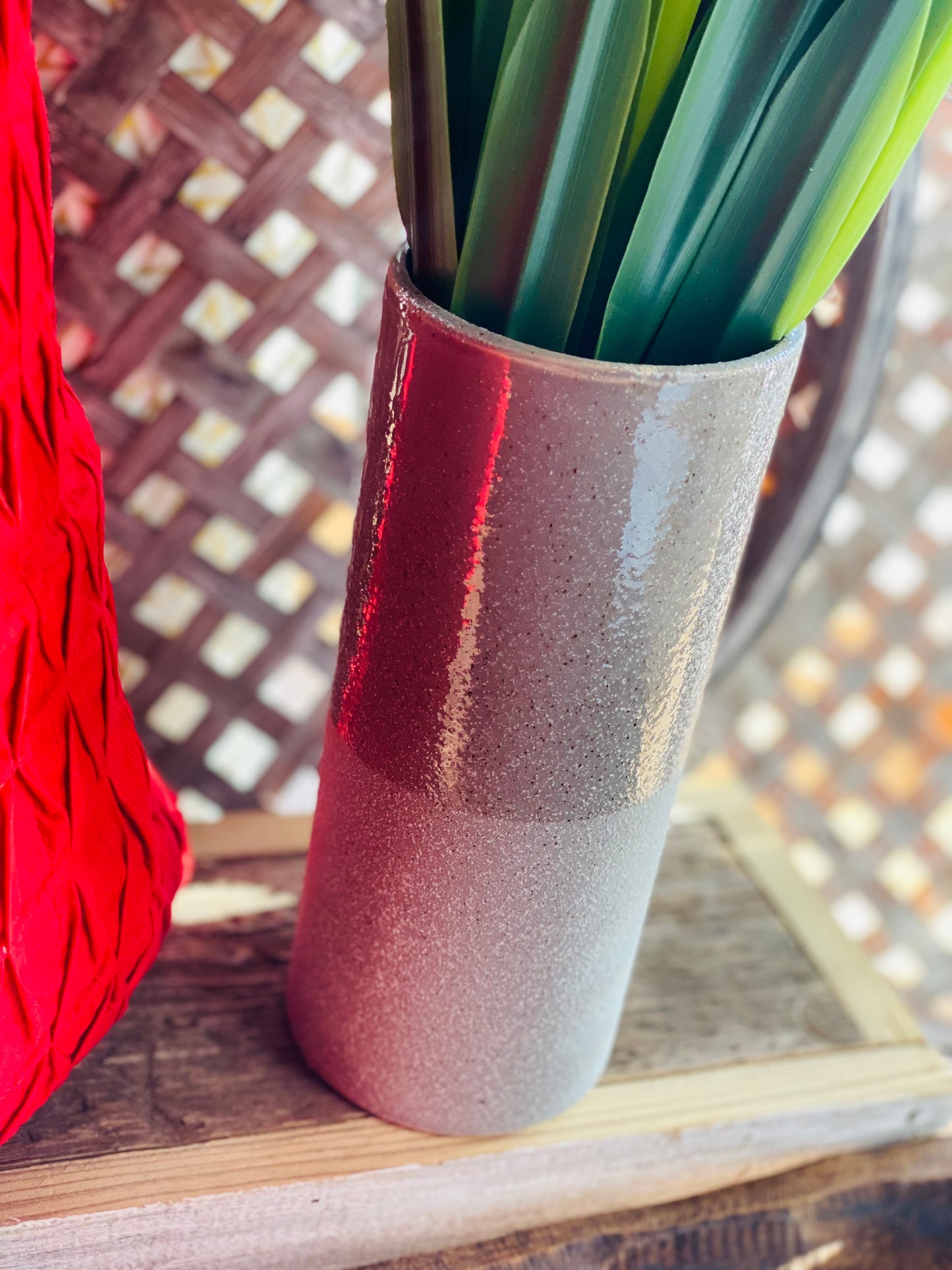 8.75" 2-TONE GRAY VASE